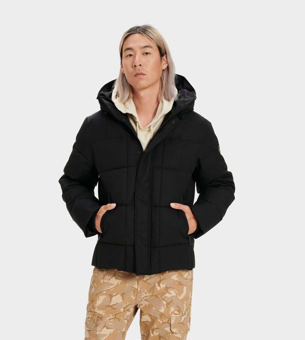 Ugg Parka Mens - Ugg Cadin Hip-Length Ii Black - 237IDVMFW